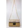 MICHAEL KORS GABRIELLA Natural Straw/Gold Leather Large Clutch Bag Msrp $228.00