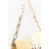 Lanvin Cream Beige Woven Straw Leather Chain Strap Shoulder Bag