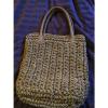 Tommy Bahama Straw/Leather Tote Bag Purse Reed