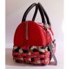 FURLA Rubber Jelly MINI &#039;CANDY BAG STRAW&#039; Red Weaved LEATHER Satchel Handbag NWT