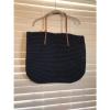 Merona Target Leather Straw Beach Tote Bag Purse Navy Blue Natural NWOT