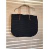 Merona Target Leather Straw Beach Tote Bag Purse Navy Blue Natural NWOT