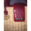 LN Brighton Straw &amp; Red Leather Shoulder Bag / Tote