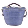 DOLCE &amp; GABBANA RUNWAY Raffia Handbag Bag Blue Purple 03568