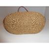 STRAW KENYA SISAL TOTE MARKET BAG BLUE ~ GREEN ~ NATURAL with LEATHER STRAPS