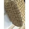 BRIGHTON  Straw  Brown Croc Trim Braid Straps Heart Basket Shoulder Bag Purse