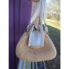 LANZETTI By Lexiapel  Straw &amp; White Leather Satchel Bag MULTI TEXTURES ITALY #4 small image