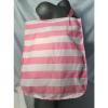 VICTORIA&#039;S SECRET BEACH BAG TRAVEL TOTE SHOPPER SHOULDER PINK WHITE STRIPES NWT