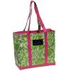 BUNGALOW SCOUT MINI DEANO BEACH CHIC SHOPPING TOTE BAG PURSE - GREEN PINK FLOWER