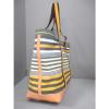 Used[B] Women Bag/Purse COACH Bleecker striped canvas beach tote E5R