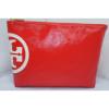 Tory Burch Cosmetic Red Bag Beach Dipped Large Slouchy Make Up Case Pouch NEW