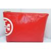 Tory Burch Cosmetic Red Bag Beach Dipped Large Slouchy Make Up Case Pouch NEW