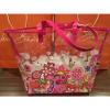 Brand New Vera Bradley Pink Swirls Clearly Colorful Tote / Beach Bag  NWT