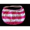 L.L. BEAN ~ Pink &amp; White Cotton Rope Handle Fun Summer Tote / Beach Bag