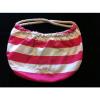 L.L. BEAN ~ Pink &amp; White Cotton Rope Handle Fun Summer Tote / Beach Bag