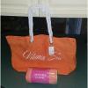 New TRINA TURK Canvas Tote Beach Bag &amp; Summer &amp; Rose Yoga Microfiber Towel/Mat