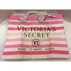 Victoria Secret Pink And White Striped Beach Tote Bag VS Miami St Barts Hawaii