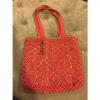 Lucky Brand Orange Beach Bag Tote Macrame Used