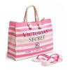 Victoria&#039;s Secret Pink &amp; White Beach Tote Bag &amp; Flip Flops Set Size 5/6 Small