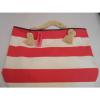 Donna Dixon NEW $100 Reversible Tote Beach Pool Bag Pink White and Emma Aqua