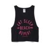 NWT Sz M 3Pz Victoria&#039;s Secret Tote Bag ,Bra,Tank Top Pink Black Eat Sleep Beach