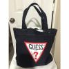 NEW GUESS USA Jeans Authentic Dark Wash Denim Tote Purse Beach Bag Shopping Bag