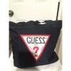 NEW GUESS USA Jeans Authentic Dark Wash Denim Tote Purse Beach Bag Shopping Bag