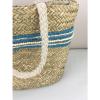 ROXY Straw Shoulder Tote Beach Bag Handbag in Blue, Aqua/Teal &amp; Creme Never Used