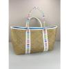 Woven Straw Large Shoulder Tote Purse Beach Bag with Cloth Handle Multi Colored