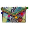 VINTAGE BAG INDIAN HANDBAG EMBROIDERED BEACH PURSE MULTICOLOR WEDDING CLUTCH