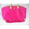 JC Juicy Couture Hot Pink Gold Stars Nylon Purse Beach Bag Handbag