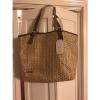 TOMS Island Chevron Straw Tote Shopper Beach bag Black &amp; Natural  NEW w tags