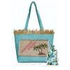 Raffia Paradise Found Palm Beach Blue Tote Bag Set