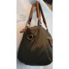 Olive Green Nylon Small Shoulder Hand Bag Great for the Beach EUC