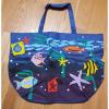 Women’s Fish Beach Large Handbag / Hand Bag / Tote Blue Flawless