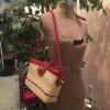 Palm Beach Red White Straw Shoulder Bag