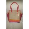 Fossil Pink Stripe Tessa Beach Canvas &amp; Leather Large Tote Bag