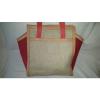 Fossil Pink Stripe Tessa Beach Canvas &amp; Leather Large Tote Bag