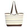 Thirty One 31 - Canvas Crew Tote - Taupe Straw Stripe - Large beach bag