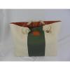 bebe Dusty Olive Summer Beach Color Block Canvas w/Dock Rope Handle Tote Bag