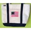 Lands End Thick Canvas Gym Beach Tote Shopping Bag Monogram USA Flag