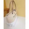 Kate Spade Lott Street Francis Natural White Canvas Leather Beach Tote Bag $248