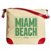 Women Miami Beach Printed Canvas Leather Trap Tote Shoulder Bag WAS_33