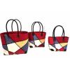 Madagascar Raffia Multicolor Star Straw Handbag Tote Beach Bag Handbag 3 Sizes