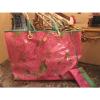 Lilly Pulitzer Tote Beach Bag Pink Clear Jelly Thick Plastic Canvas + Coin Purse