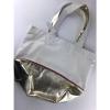 Charming Charlie Large Beach Tote Womens Gold Metallic Cream Linen Bag NEW