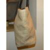 VINTAGE! H.L.H. Khaki/Brown Linen-Look &amp; Leather Summer/Handbag/Tote/Beachbag