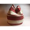 NEW! - BUCKET BAG - Red &amp; White Striped Drawstring Bucket Beach Bag Tote