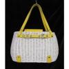 Kate Spade Yellow and White Wicker Woven Basket Bag Summer or Beach