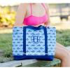 PERSONALIZED MONOGRAM DIAPER BEACH BAG MARKET TOTE: TUNA FIN WHALES &amp; SAIL BOAT